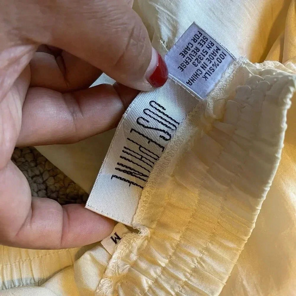 Josephine M Silk Pants trousers elastic waist pull on beige Pockets Casual - Picture 2 of 6